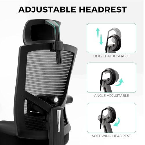 Image of Big and Tall Office Chair 700lbs with Ergonomic W Wide Thick Seat Cushion, Oversized Mesh Desk Chair with Adjustable Lumbar for Heavy People, Computer Chair with 4D Armrest Headrest Footrest