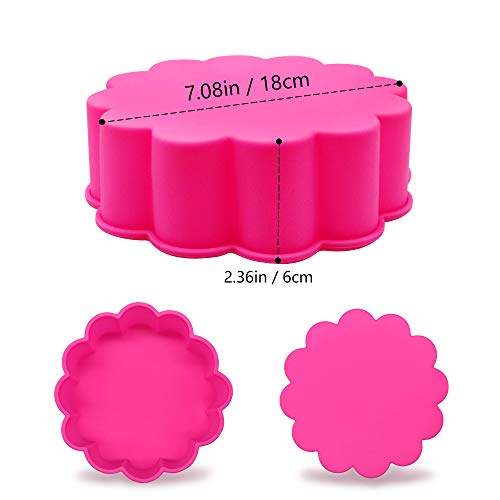 Meiyouju 2 Pack Flower Shape Cake Pan Cake Baking Pan Flower Silicone Molds,Non stick Quick Release Baking Pans for Breads，Layer Cakes,brownies, Baked Cakes, Ice-cream Cakes - Thumbnail 2