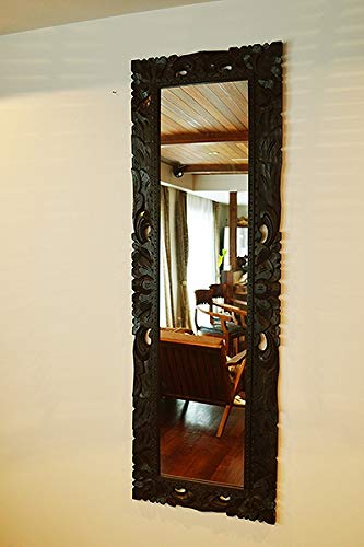 Amazon.co.jp: アジアン家具 木製 バリ ♪バリ島の花彫刻の姿見