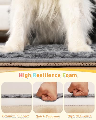 Wayimpress Dog Bed For Crate High Resilience Crate Pad For Dog Cages Fluffy Soft Dog Crate Mat Anti-Slip Washable Xl Dog Bed For Large Dogs,41 Inch X 27",Dark Gray thumb #1