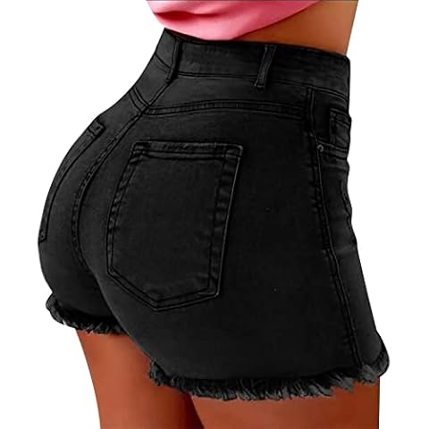 High Waisted Distressed Denim Shorts for Women Cover
