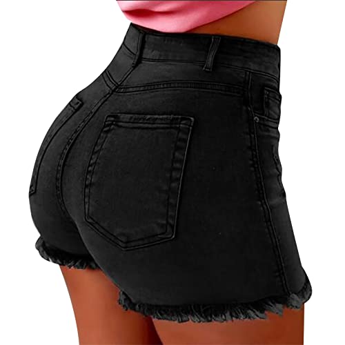 Générique Short en Jean Femme Short Femme Ete Frange Déchiré Taille Haute Hot Pant Stylé Sensuel Léger Adapté Aux Sorties Et Soirées Vêtements De...