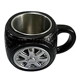 Lustige Tassen, isoliertes Trinkgeschirr, Edelstahlbecher, 300 ml, rutschfestes Design, reifenförmiger Becher, für Zuhause, Wohnzimmer, Küche, Büro, Wohnung, Camping, Milch, Tee, Wasser, Saft, Kaffee