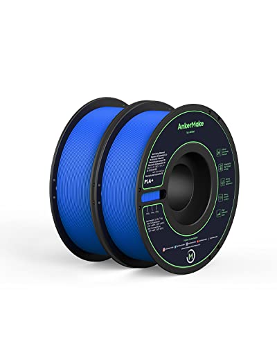 AnkerMake PLA+ 3D Printing Filament, AnkerMake Official Filament, 2-Pack, 2.2 lb / 1 kg, Durable and Resistant, Smooth, 