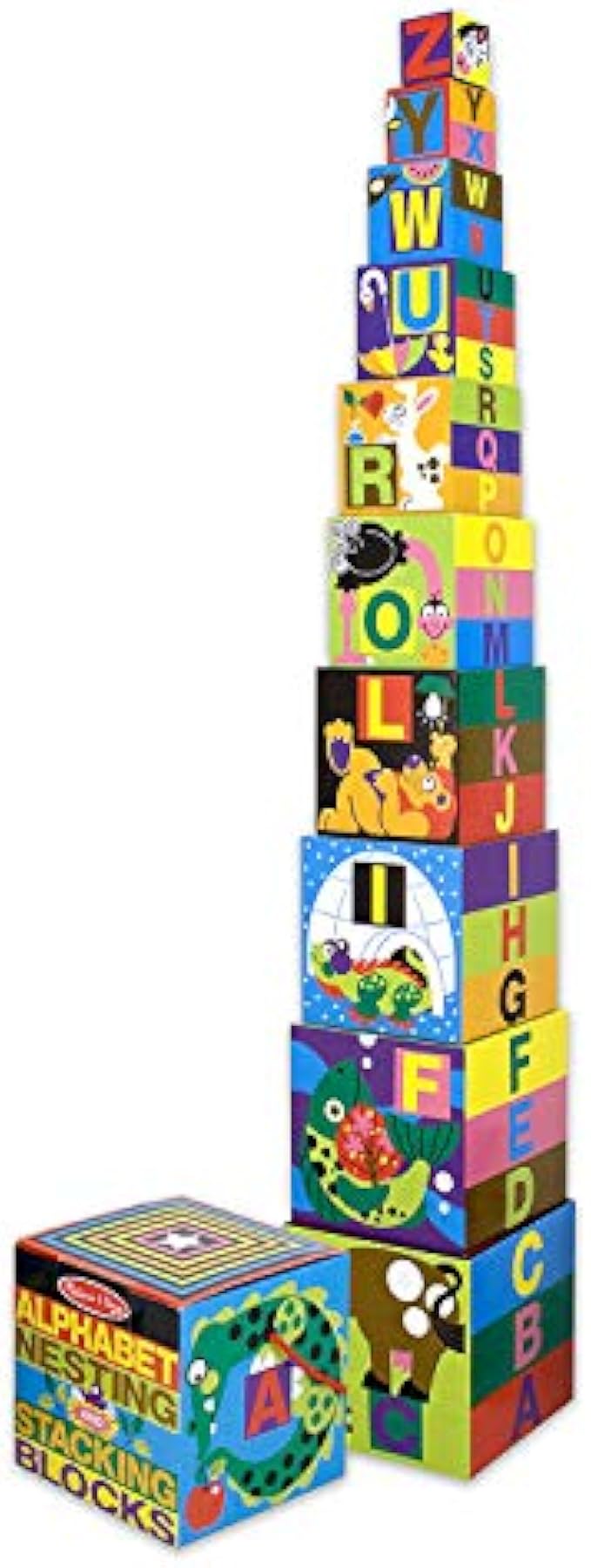 Melissa & Doug Deluxe 10-Piece Alphabet Nesting and Stacking Blocks