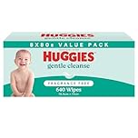 HUGGIES Baby Wipes Fragrance Free 640 Pack (8 x 80 Pack) - Packaging May Vary