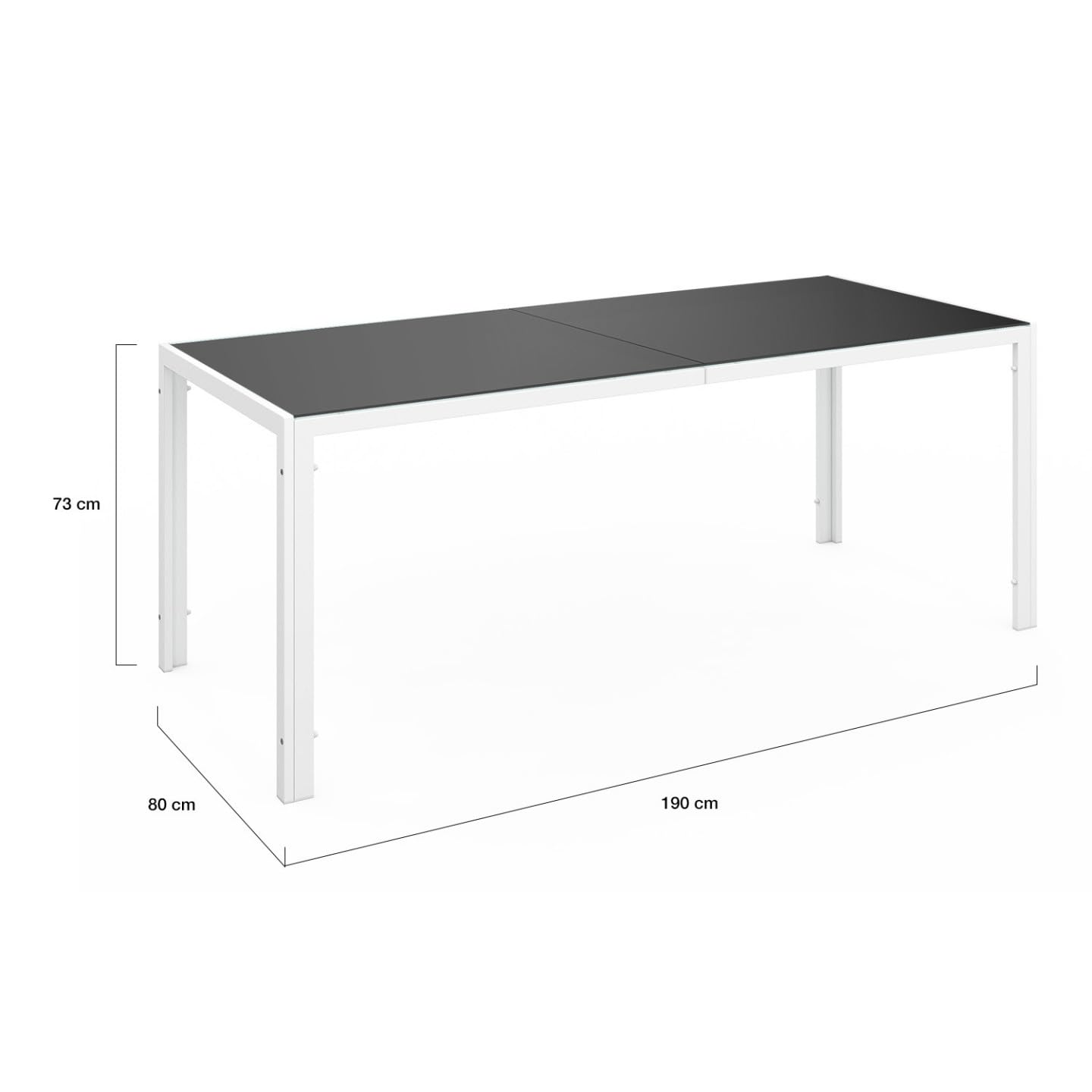IDMarket - Salon de Jardin Madrid Table 190 CM et 8 chaises empilables Blanc et Gris