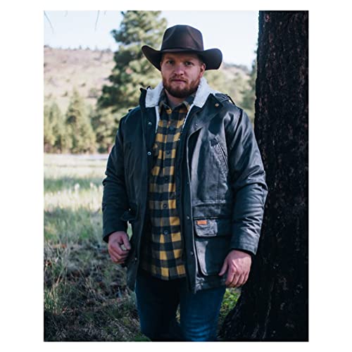 Image of OUTBACK TRADING Men's 29739 Nolan Warm Cotton Outdoor Casual Western Long Sleeve Jacket with Removable Hood