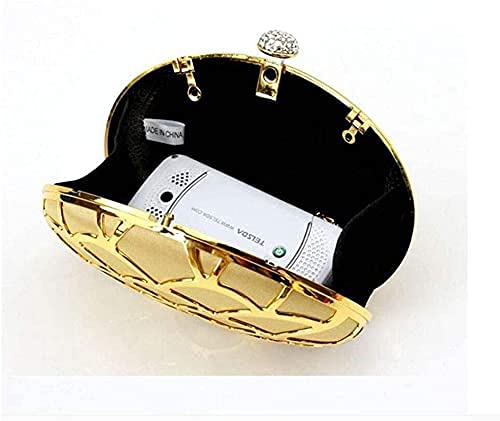 RajoNN Damen-Abendhandtaschen, Metall-Hohlquasten, Clutch-Tasche, Banketttasche, diagonale Paket-Kettentasche (blau) (rosa)