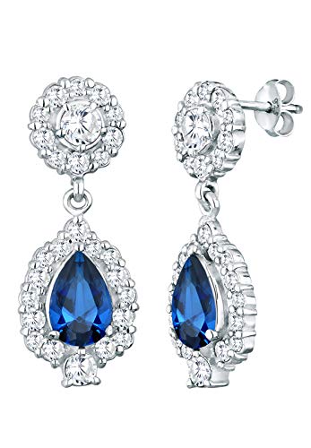 Preisvergleich Produktbild Elli Damen-Ohrstecker 925 Sterling Silber Kristall Saphir blau 0310630313