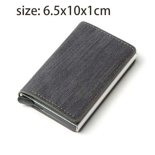 men's wallet Business ID Credit Card Holder Men Coin Leather Wallet Aluminium CardHolder Box with Money Clips Purse3