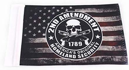 Motorcycle Flags Homeland Security 5.5 x 9 Inches with 3/8" Sleeve for Double Flag Holder Flag Mount Pole image 4