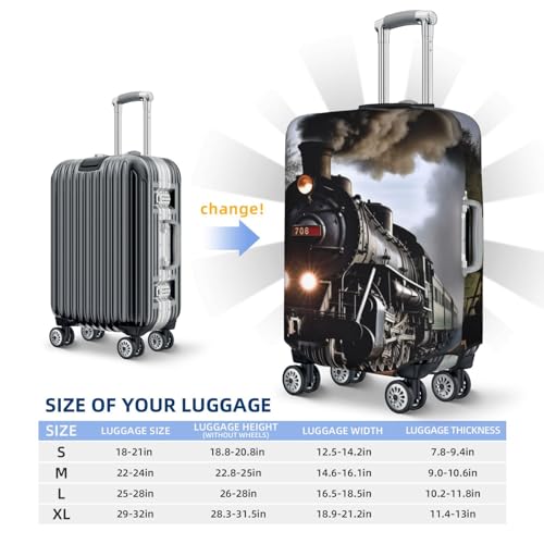 Travel Luggage Cover Suitcase Protector Elastic Washable Steam Train Suitcase Cover Anti-scratch Spandex Baggage Covers Fits 18-32 Inch Luggage2