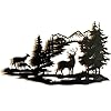 Remenna Cabin Decor Metal Deer Wall Art Rustic Wall Decor Hanging for Bathroom Living Room Bedroom Indoor Outdoor 22×13 Inches