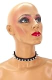 Leather Rhinestone/Spike Choker (Small)