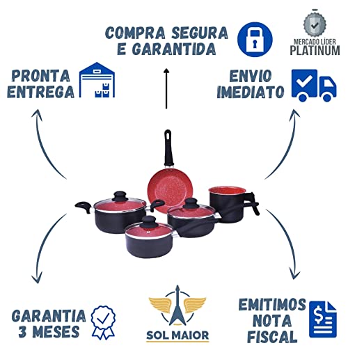 Panela com Revestimento Cerâmico 20cm 4,5mm Vermelha Class Home