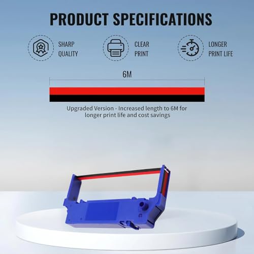 IUX SP700 Printer Ribbon Compatible with Star SP700 Printer Ribbons for Star RC700, SP700BR, RC700BR, SP712, SP712R, SP742 SP742R,SP740, SP747 (Black and Red, 12-Pack)