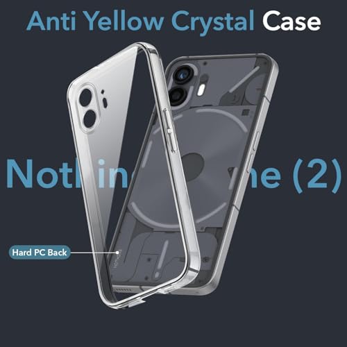 Image of DIZORO Compatible with Nothing Phone 2 Back Cover Case Clear,[ Anti Yellow ][Military Grade Protection] Hard PC Back Cover Transparent