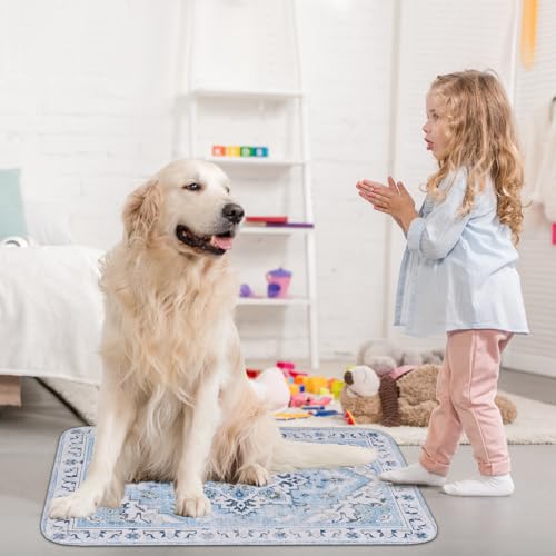 Image of Homimp Washable Pee Pads for Dogs,2 Pack Reusable Puppy Pads Waterproof,Absorbent and Leakproof Dog Pee Pads,Non Slip Puppy Training Pads, Pet Mat for Floor, Crate, Couch, Whelping,Blue, 36 inchx41 inch