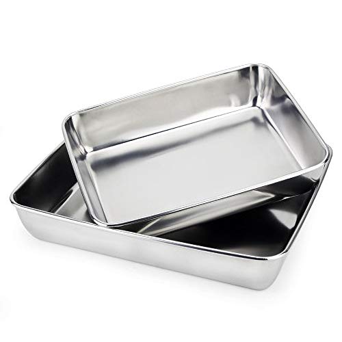 AYUBOOM Baking Sheet,Hotel Sheet Pan,304 Heavy Duty Stainless Steel Cookie Sheet Pans,Deep Nonstick