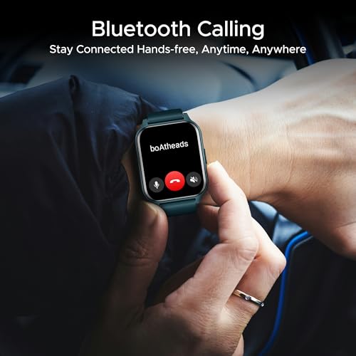 Image of Boat Wave Call 2 Plus Smart Watch w /Bilingual Support (Hindi /English), 1.96 inch(4.97 cm) HD Display, BT Calling, 100+Sports Modes, Animated Watch Faces, Voice Assistant(Teal Blue)