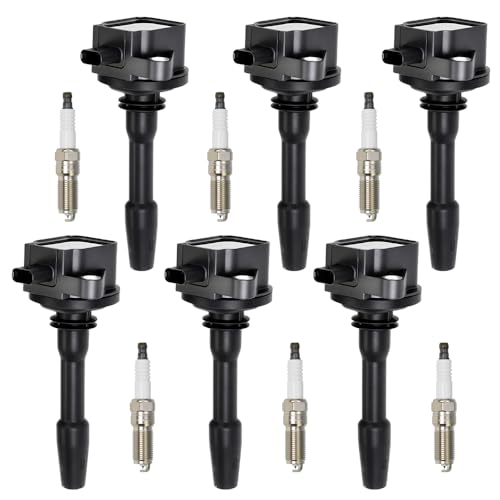Image of Set of 6 UF825 Ignition Coil Pack Compatible with Ford Explorer 3.3L 2020, Ford F-150 /Police Interceptor Utility, Ford Transit-150 /250 /350 /350HD 3.3L 3.5L 2020 2021 Spark Plugs# JL3Z-12029-A, DG564