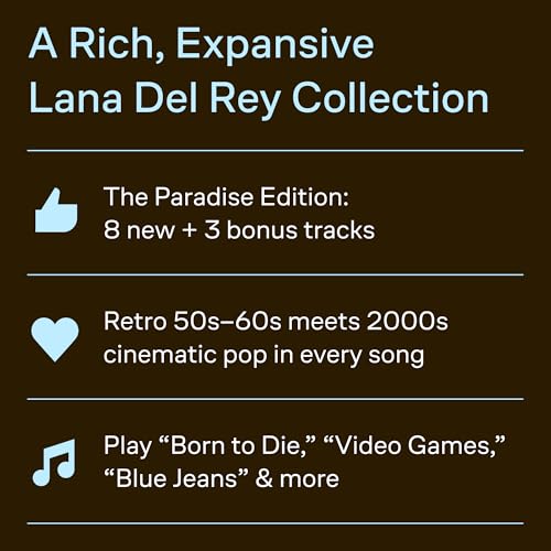 Lana Del Rey - Born to Die Paradise Edition | Piano Vocal Guitar Sheet Music & Songbook for Singers and Musicians | 23 Iconic Pop Ballads Transcribed for Piano Players and Vocalists |Artist Collection