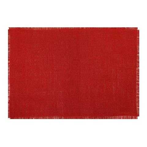 Yourtablecloth Cotton Jute Placemat (Red) Cover