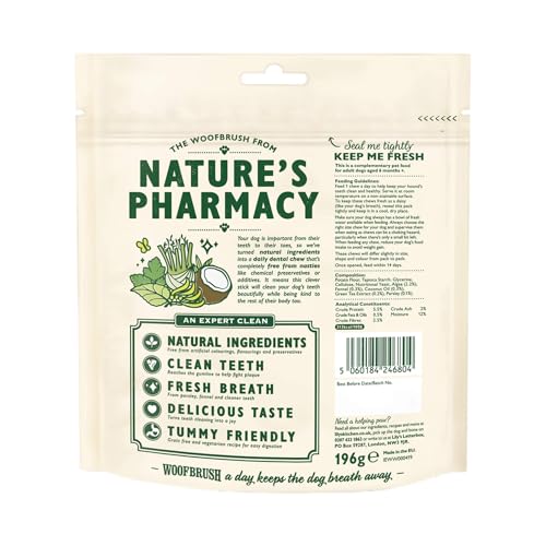 Lily's Kitchen Woofbrush Natürliche Leckerlis für ausgewachsene Hunde Zahnpflege-Kausnack - Mittlerer Hund (1 Packung mit 7 Kausnacks - 28g)