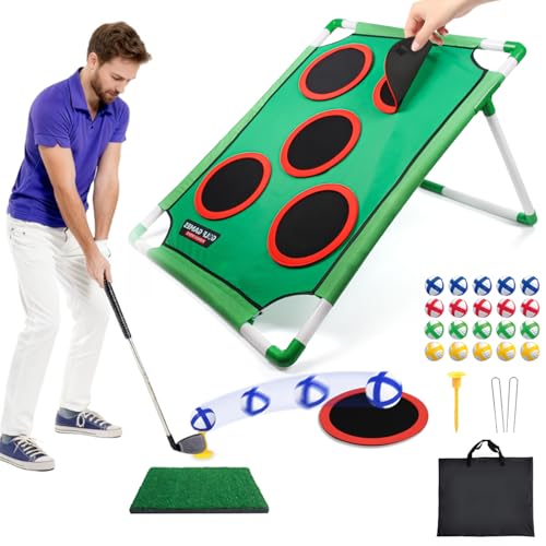 COKEJA Adjustable Golf Cornhole Game Set with Club & 20