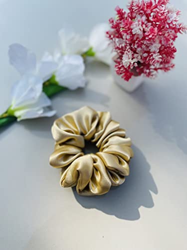Image of Luxury Silk Scrunchies for Women and Girls, Hair Ties, Hair Band, Ponytail Holder (Seaweed)