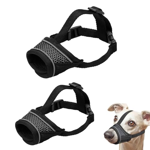 Dog Muzzle for Small Dog Muzzle with Adjustable Strap to Prevent Biting Barking and Chewing, Dog Mask (2pcs Size S and M)