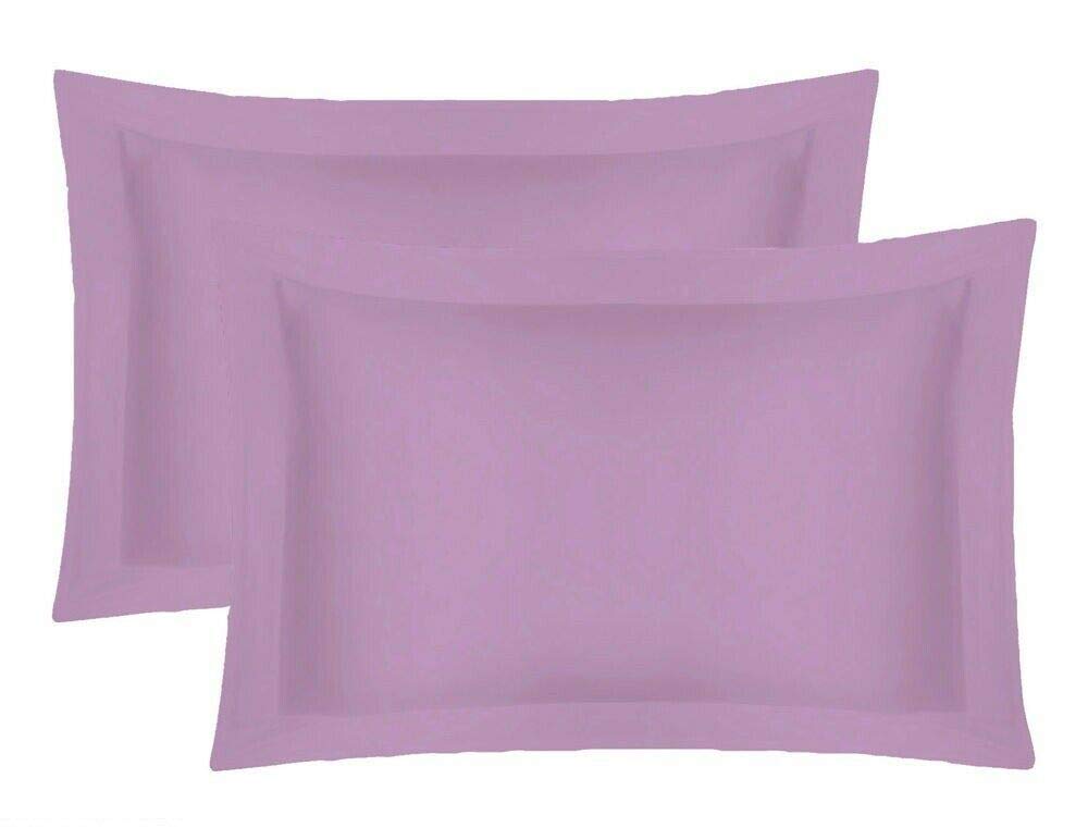 Homes-Linen Lilac 200 Thread Count 100% Egyptian Cotton Pair Of Pillowcases (, Oxford Pillow Cases)