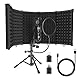 SwaykTech Studio Aufnahme Mikrofon Mit Isolationsschirm, Pop Filter und Metall Tischstativ, Studio Mikrofon für PC, Laptop Und Smartphone, Musikmikrofon für Gesangs Und Podcast Aufnahmen