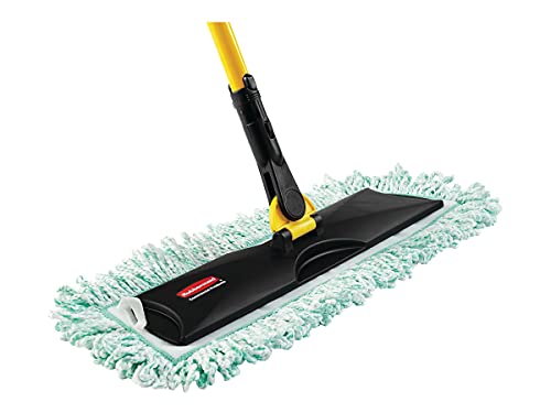 Image of Rubbermaid Commercial Products HYGEN 36 inch Microfiber Dust Pad with Fringe, Green, For Janitorial /Professional Cleaners and Heavy-Duty industrial Cleaning /Dusting /Sweeping