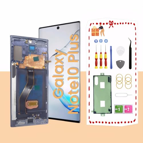 LNONLS OLED For Samsung Galaxy Note 10 Plus LCD Screen Replacement with Frame Note 10+ 5G Display Screen Touch Digitizer Assembly Toolkit N975F N975U Black