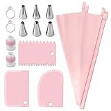 Bolsas De Tuberías Reutilizables: Herramientas De Decoración De Pasteles, 15 Piezas De Kit De Tuberías De Glaseado, Bolsas De Pastelería Seguras Y Fáciles De Limpiar | Herramientas De Decoración De Pa