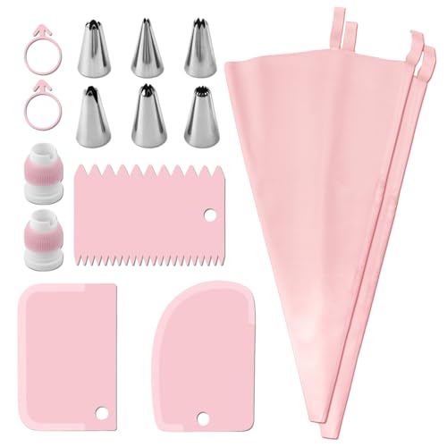 Bolsas De Tubería Reutilizables - Herramientas De Decoración De Pasteles, Kit De Tuberías De Glaseado De 15 Piezas, Bolsas De Pastelería Seguras Y Fáciles De Limpiar | Herramientas De Decoración De T