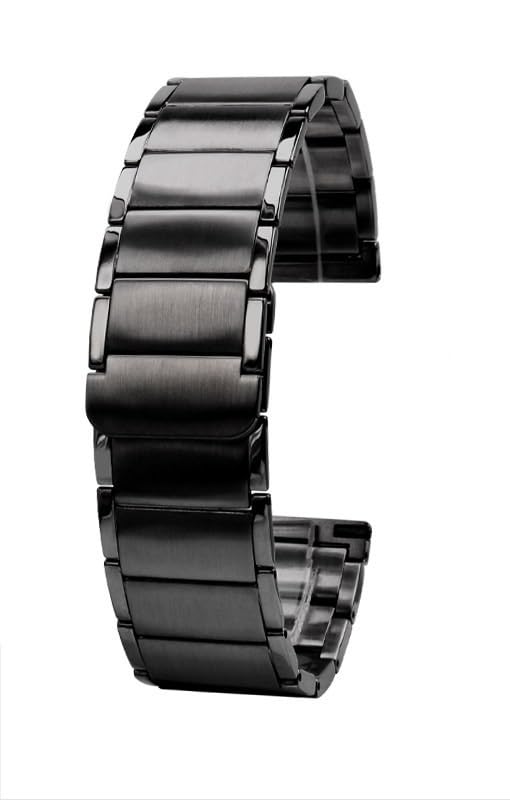 MAKAZHZZRM Correa de reloj de acero inoxidable de 22 mm compatible Fit For Huawei GT2 3 Pro Correa deportiva de 46 mm compatible Fit For Samsung Gear S3 Watch 3 Loop compatible Fit For Seiko(Black,22m