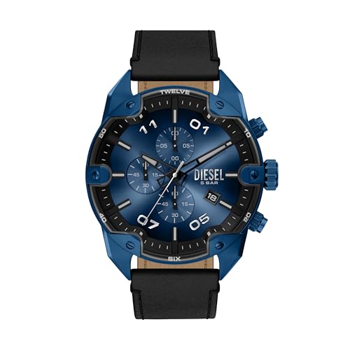 Diesel Spiked montre homme 49mm en acier bleu DZ4703