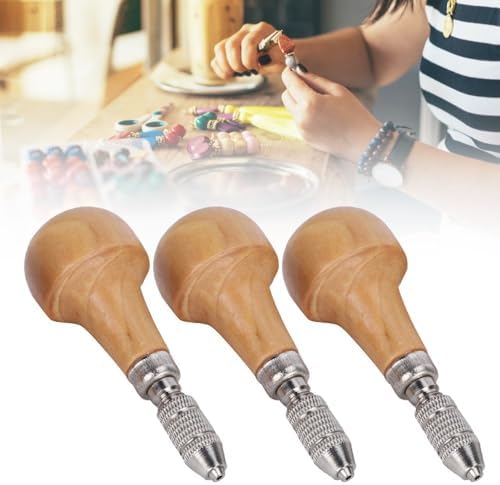 3 Set Pin Vises with Copper Clip – Single End Lock Chuck for Jewelry Making, Woodworking & Model Crafting, Carbon Steel Graver Tool