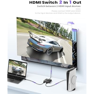 NEWCARE HDMI Switch 4K@120Hz, Aluminum HDMI 2.1 Switch 2 in 1 Out with Type-C charging cable, Bi-Directional HDMI Splitter Supports 8K@60Hz HDR10+ 3D Dolby VRR HDCP2.3 for TV PS5 Xbox Laptop Projector