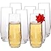D'Eco Unbreakable Tritan Champagne Flutes, 12 oz (Set of 8)- Shatterproof, Crystal-Clear, BPA-Free Plastic Glasses - Indoor & Outdoor Cocktail Glasses for Hosting Parties - Valentines Day Gift for Her