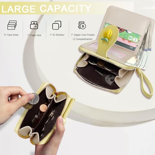 Image of Sunwel Fashion Girls Cutest Prints Wallet Card Slots Small Wallet with Zipper Coin Pouch Wallet for Women