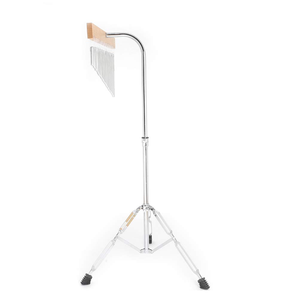 36-Tone Bar Chimes Bars Single-Row Wind Chime Musical,Percussion Music Bell Instrument Silver with Mounting Stand 27.7x5.9inch