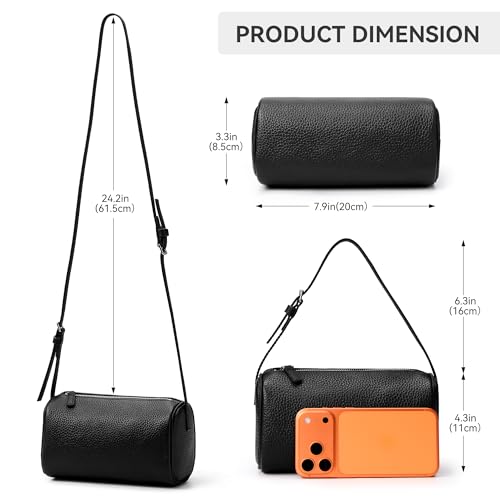 Bolso bandolera de cuero genuino para mujer miniatura 4