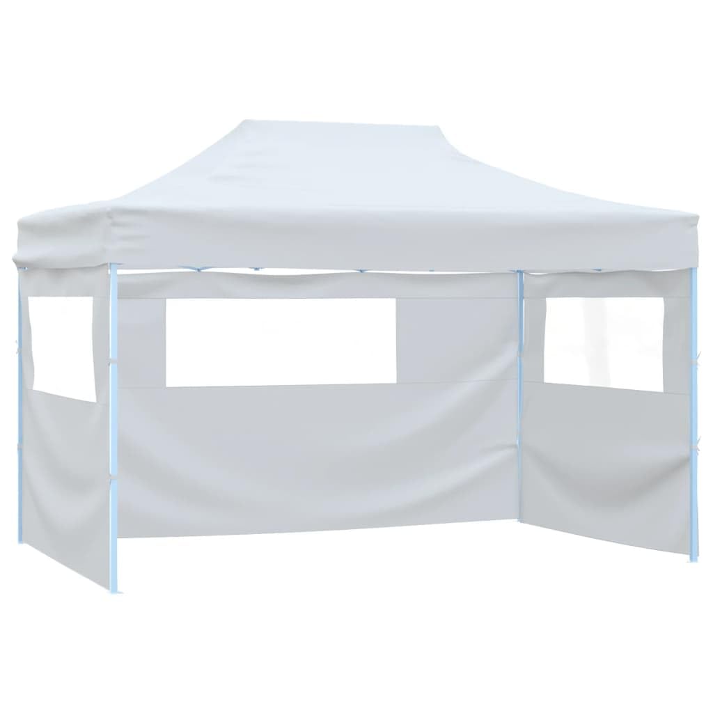 Namiot składany z 3 ścianami biały 291x413x315 cm stal