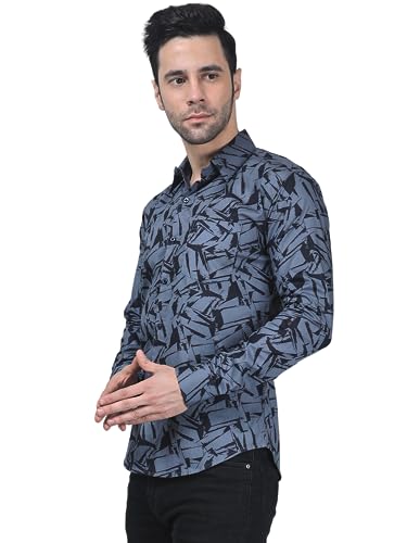 Image of TB Trybuy.in Glam-Tribal Men's Printed Full Sleeve Casual Linen Shirt