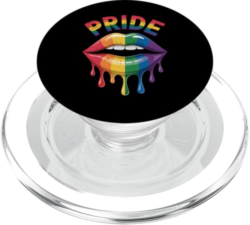 Rainbow Lips Pride LGBTQ+ - Lápiz Labial con Goteo PopSockets PopGrip para MagSafe