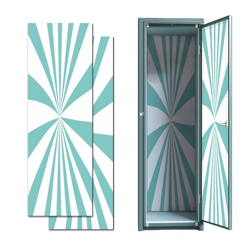 2 Pcs Locker Magnetic Wallpaper Blue Hosta Color White Color Sunburst for Flag Japanese Rising Sun 12' x 36' Wall Magnetic Sticker Removable Locker Accessories Decor Easy Install for Office School